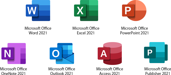 Microsoft Office Word 2021/Microsoft Office Excel 2021/Microsoft Office PowerPoint 2021/Microsoft Office OneNote 2021/Microsoft Office Outlook 2021/Microsoft Office Access 2021/Microsoft Office Publisher 2021